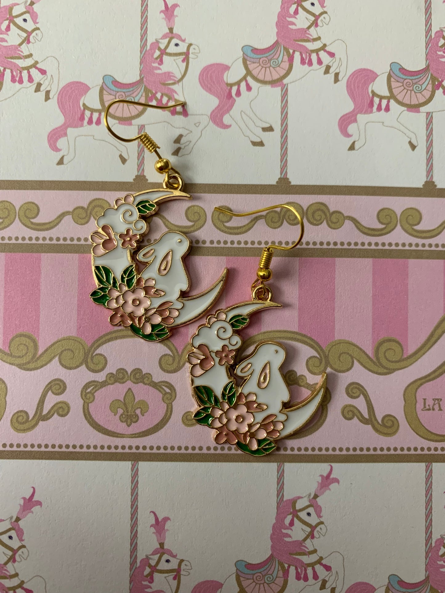 ππ° Moon Bunny Garden Earrings β¨
