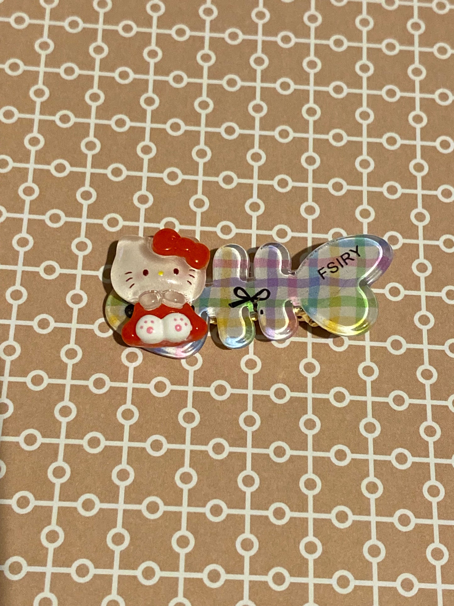 🌈 Rainbow Kitty Bow Clip