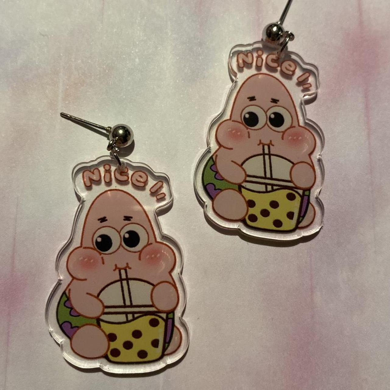 Patrick Star boba Earrings đź§‹