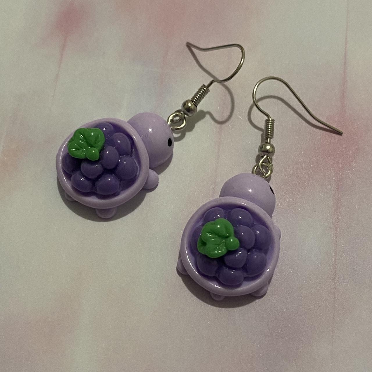 🐢💜 Lavender Grape Turtle Earrings ✨