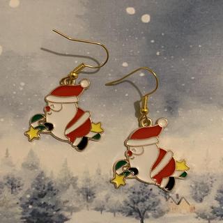🎅✨ Santa’s Starry Sleigh Earrings ⭐❤️💚