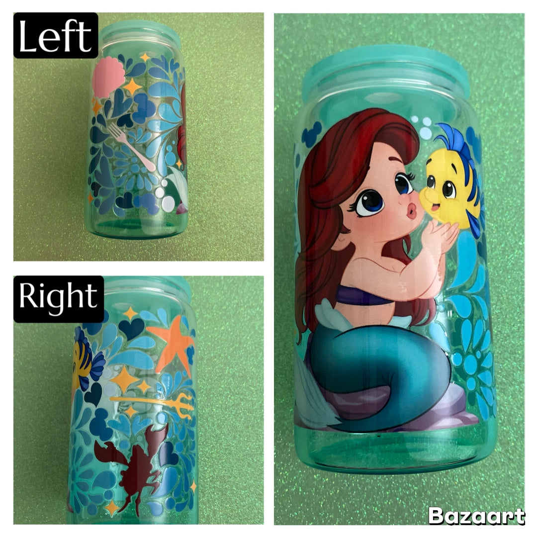 π Under the Sea Ariel Glass Tumbler π