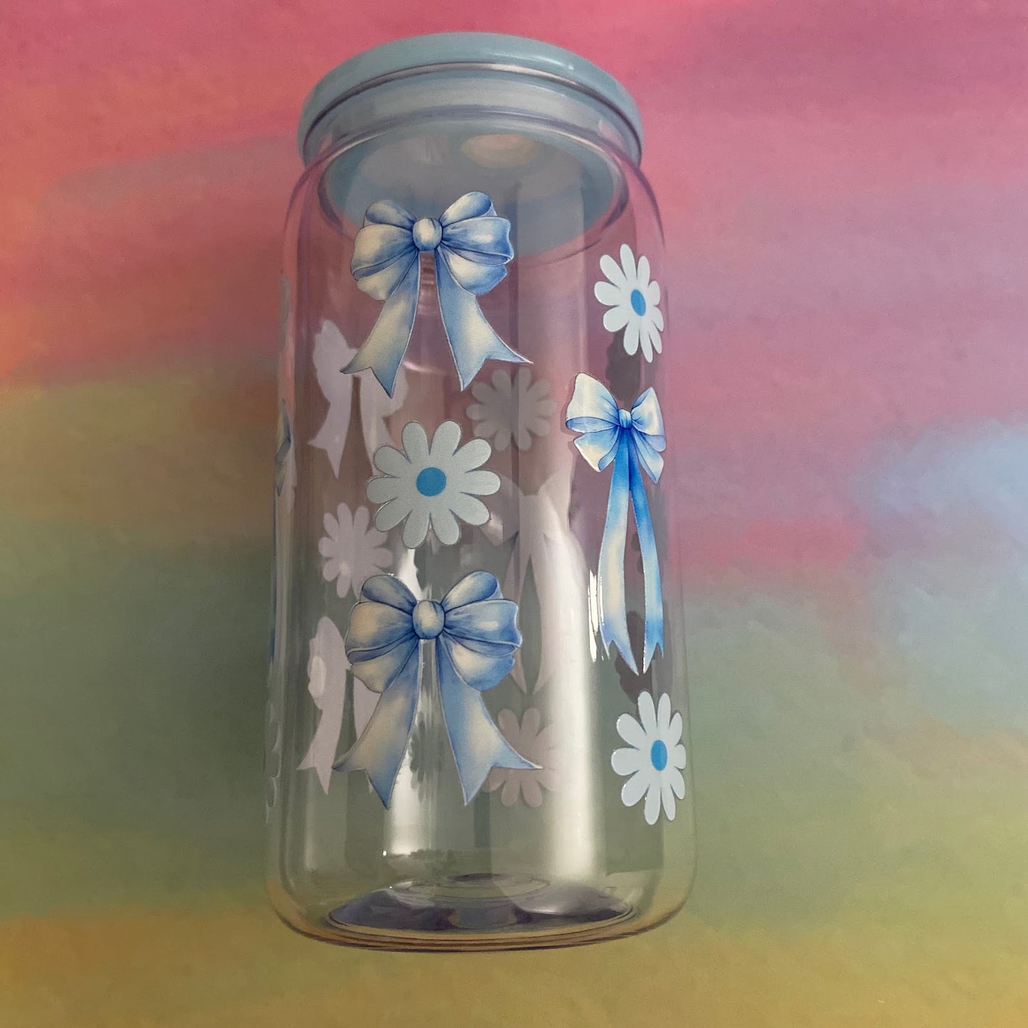 Blue Bow & Flowers Tumbler