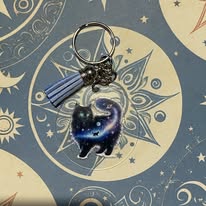 🌙 Galactic Whiskers Keychain 🌌