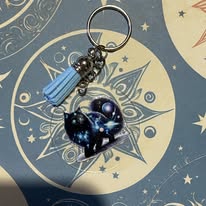 🌌 Celestial Wanderer Cat Keychain 🌙✨