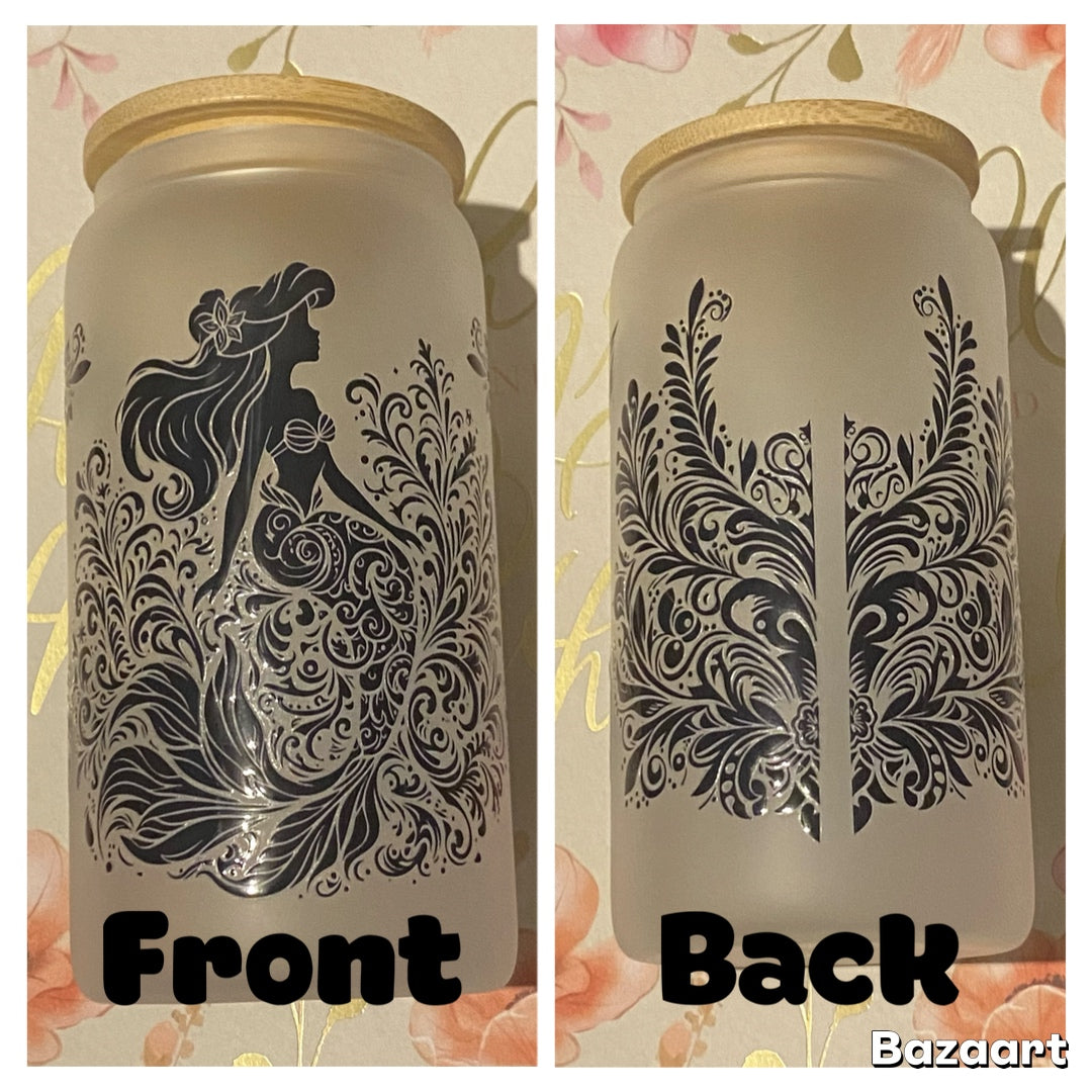 🧜‍♀️✨ Enchanted Mermaid Frosted Glass Tumbler ✨🧜‍♀️