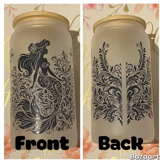 🧜‍♀️✨ Enchanted Mermaid Frosted Glass Tumbler ✨🧜‍♀️