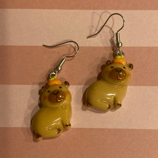 🍊 Orange Lover Capybara Earrings