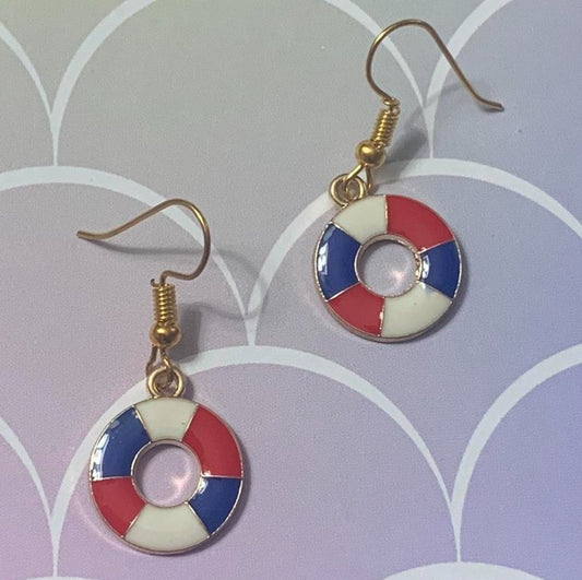 🛟 Coastal Lifesaver Charm Earrings 🌊