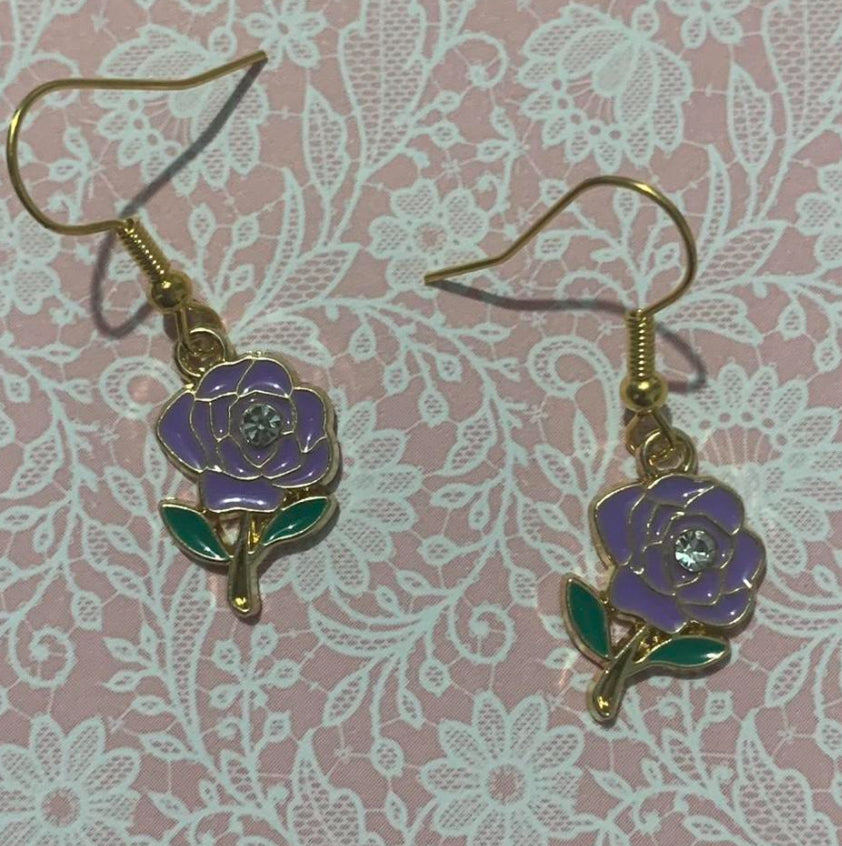 🌹 Blossom Spark Rose Earrings ✨