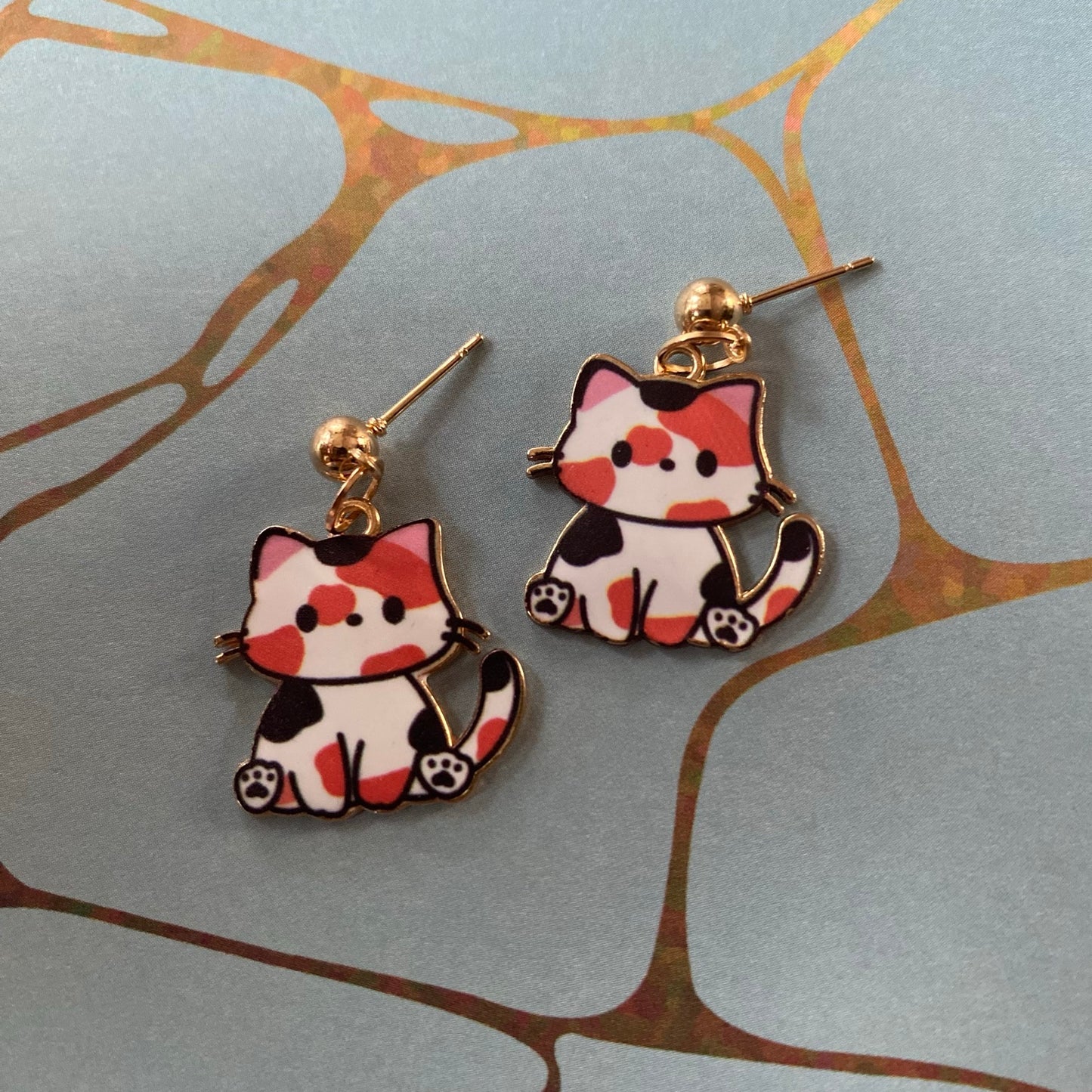 🐱✨ Calico Cutie Cat Earrings