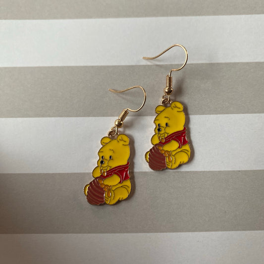 🍯✨ Honey Pooh Bear Earrings