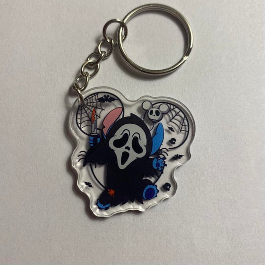 👻🔪 Ghostface Stitch Keychain – “What’s Your Favorite Scare?”