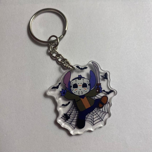 🔪💙 Jason Stitch Keychain – “Camp Crystal Chaos”