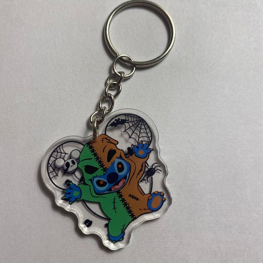 🎲👻 Oogie Boogie Stitch Keychain – “The Spooky Gamble”