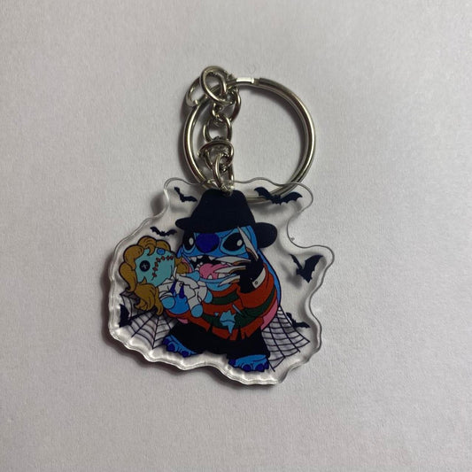 🔥🩸 Freddy Krueger Stitch Keychain – “Dreams of Chaos”