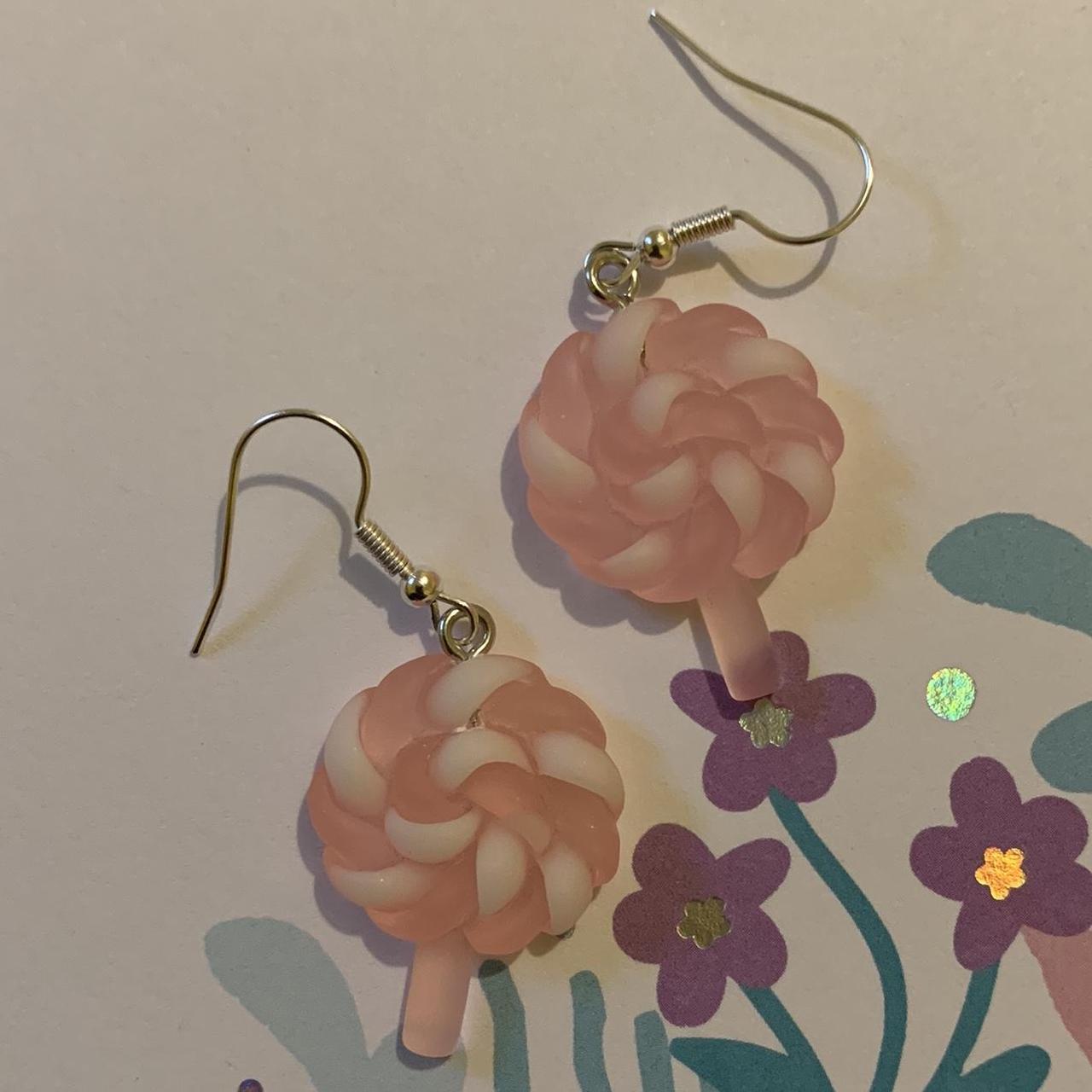 🍬🍭 Candy Swirl Lollipop Earrings ✨💖