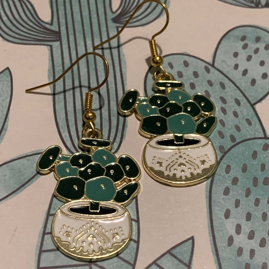 🌿 Chinese Money Plant Earrings 💚✨