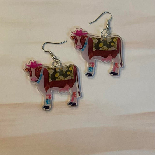 🐄🌸 Country Cutie Cow Earrings 🤠💕