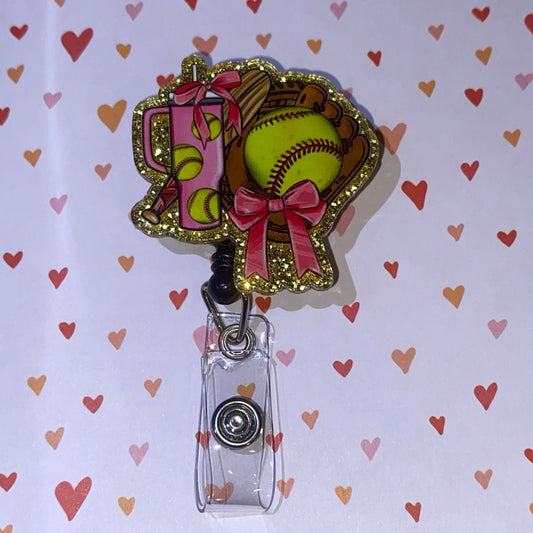 🥎🎀 Pretty in Pink Softball Badge Reel ✨