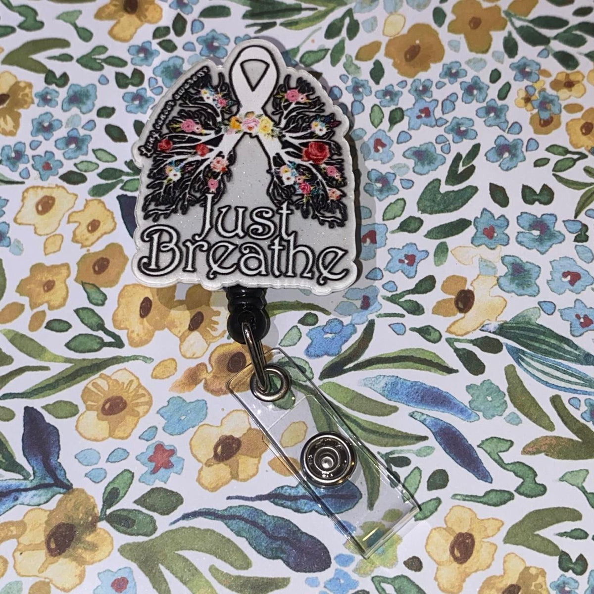 🫁 Just Breathe Floral Lungs Badge Reel 🌸✨