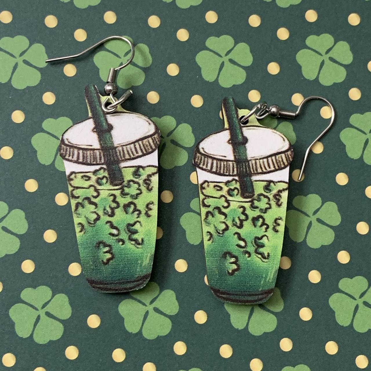 St Patty Day Drink Earrings🥤🍀