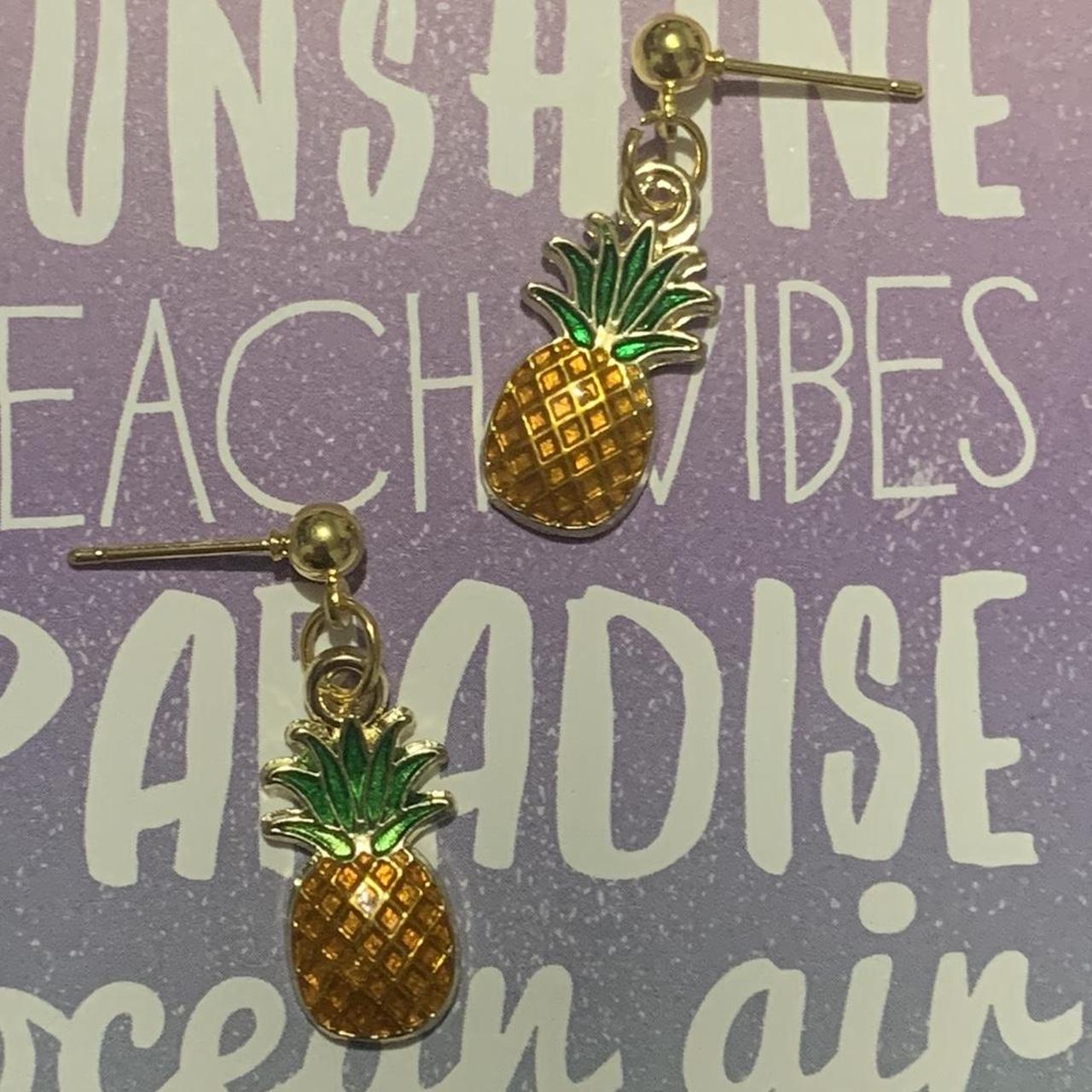 🍍🌴 Golden Pineapple Paradise Earrings ☀️✨