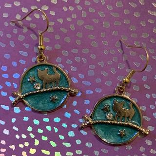 🐱🌙 Moonlit Branch Kitty Earrings ✨