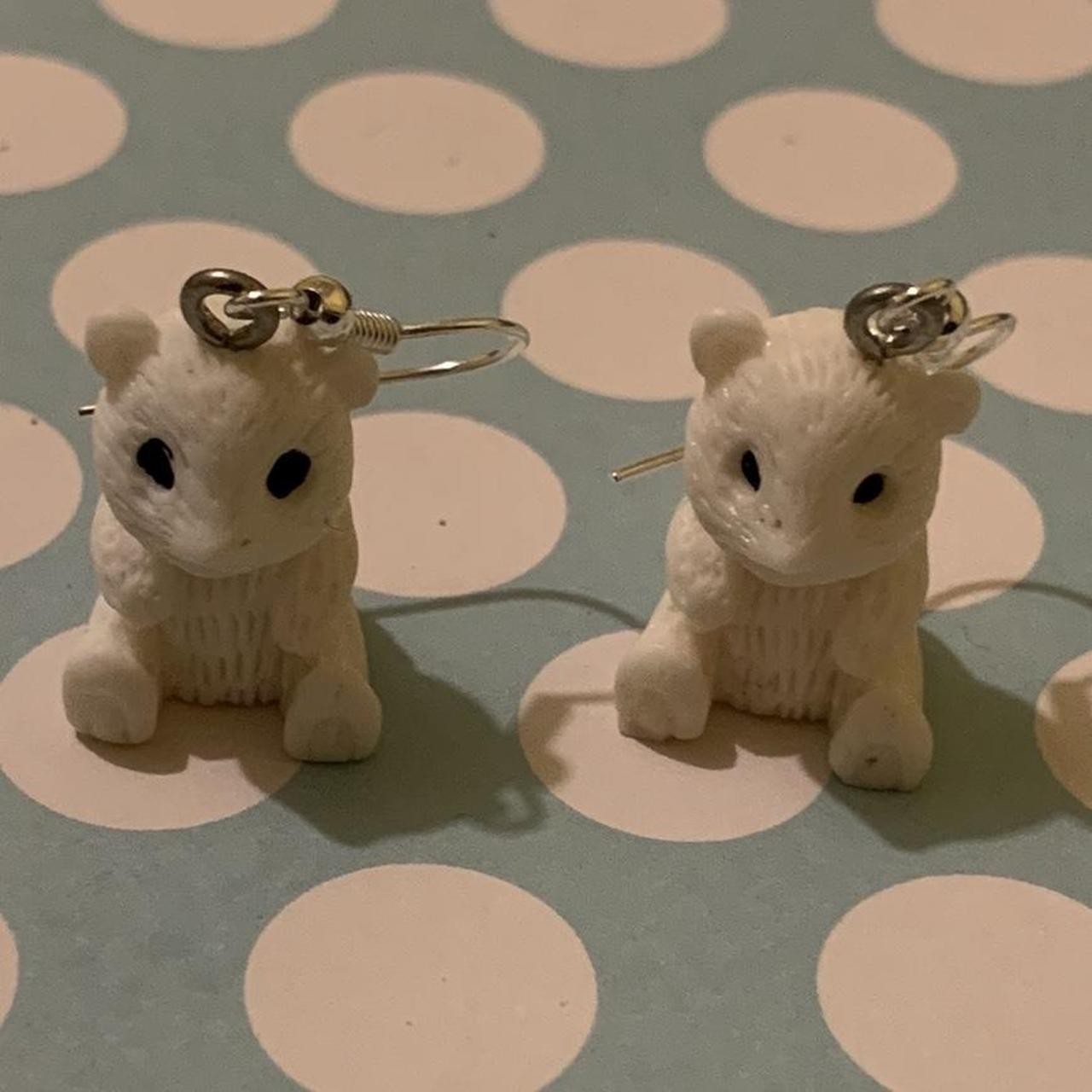 🤍 Snowy Bear Earrings 🧸✨