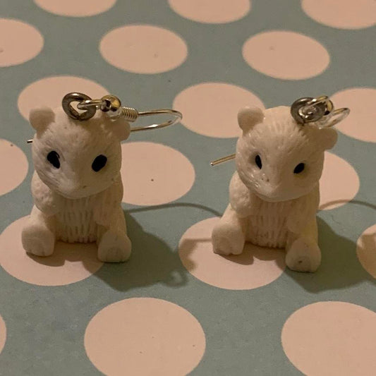 🤍 Snowy Bear Earrings 🧸✨