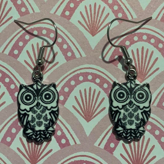 🦉🖤 Midnight Owl Earrings