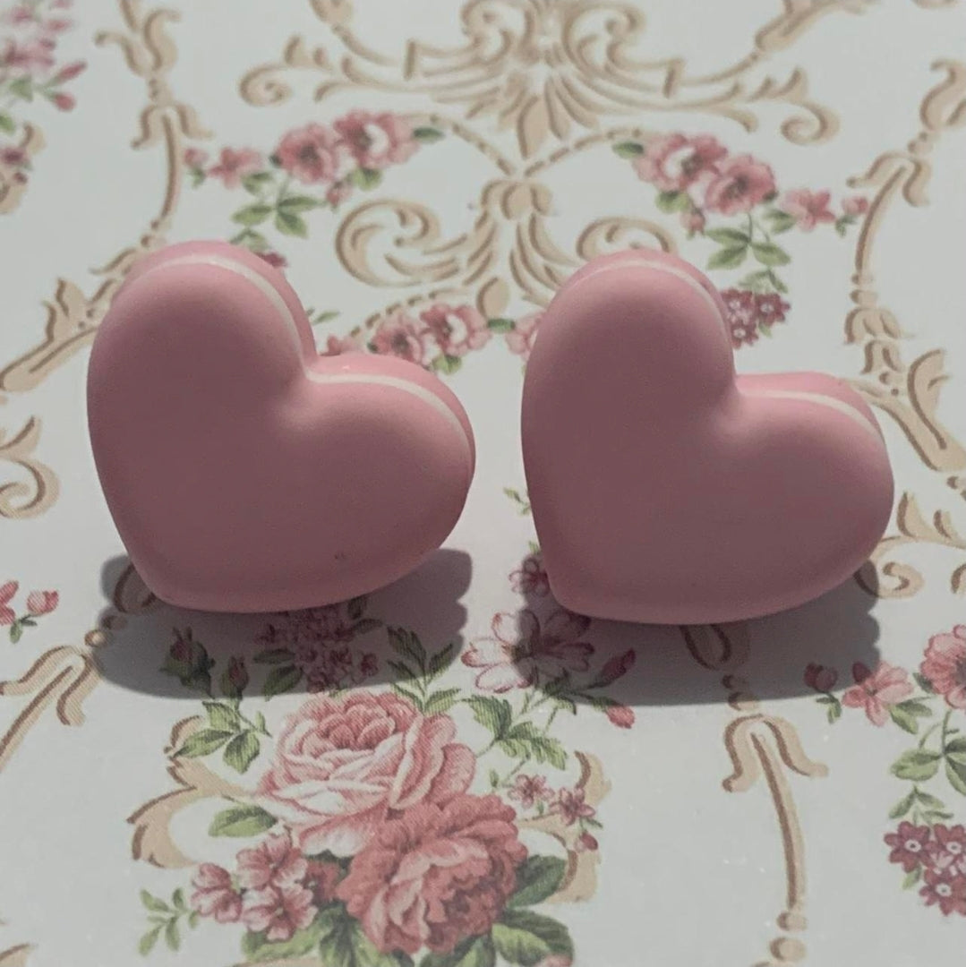 💗 Blush Pink Heart Studs 💗