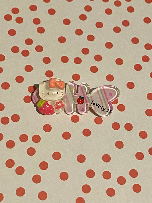 🍓 Sweet Kitty Strawberry Clip