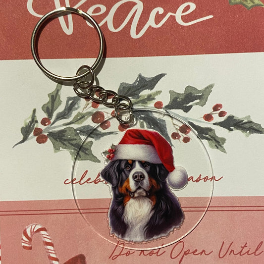 🎁 Regal Bernese Christmas Keychain 🐶